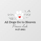 Custom Dog Memorial Raamsticker (Vel)