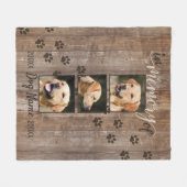 Custom Dog Memorial Rustic Wood look Fleece Deken (Voorkant (Horizontaal))