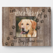 Custom Dog Memorial Rustic Wood look Fotoplaat (Voorkant)
