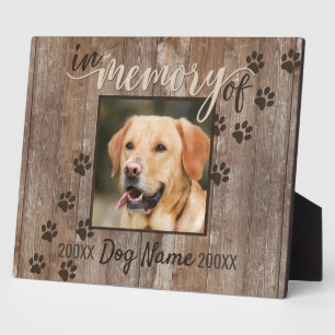 Custom Dog Memorial Rustic Wood look Fotoplaat