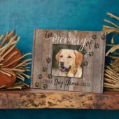 Custom Dog Memorial Rustic Wood look Fotoplaat (Zijkant)