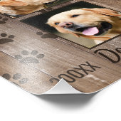 Custom Dog Memorial Rustic Wood look Keepslag Foto Afdruk (Hoek)