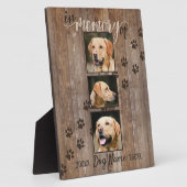 Custom Dog Memorial Rustic Wood look Keepslag Fotoplaat (Zijkant)