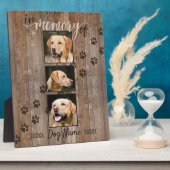 Custom Dog Memorial Rustic Wood look Keepslag Fotoplaat (Zijkant)