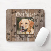 Custom Dog Memorial Rustic Wood look Keepslag Muismat (Met muis)
