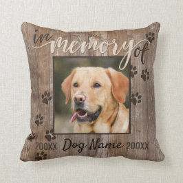 Custom Dog Memorial Rustic Wood look Kussen