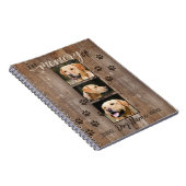 Custom Dog Memorial Rustic Wood look Notitieboek (Rechterzijde)