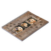 Custom Dog Memorial Rustic Wood look Notitieboek (Linkerzijde)