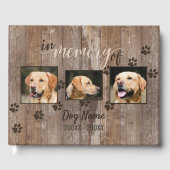 Custom Dog Memorial Rustic Wood Look Remembrance Gastenboek (Voorkant)