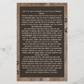 Custom Dog Memorial Rustic Wood Rainbow Kaart (Achterkant)