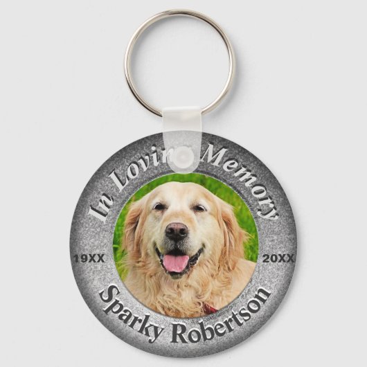 Custom Dog Memorial Silver Sleutelhanger (Voorkant)