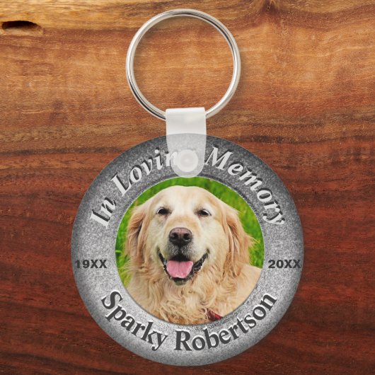 Custom Dog Memorial Silver Sleutelhanger (Voorkant)