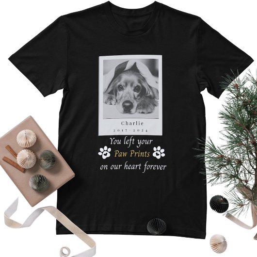 Custom Dog Memorial You Left Your Paw Prints T-shirt
