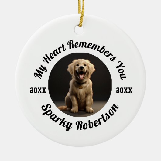 Custom Dog Memory & Remembrance Design Keramisch Ornament (Voorkant)
