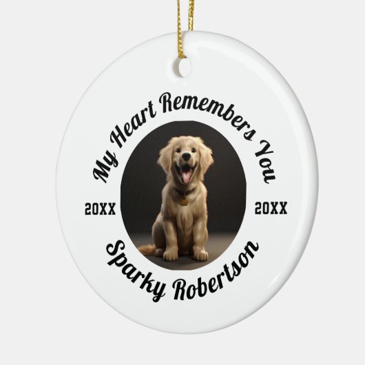 Custom Dog Memory & Remembrance Design Keramisch Ornament (Links)