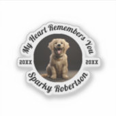 Custom Dog Memory & Remembrance Design Sticker (Voorkant)
