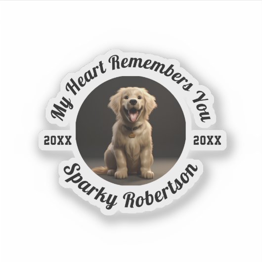 Custom Dog Memory & Remembrance Design Sticker (Voorkant)