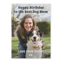 Custom Dog Mom Birthday Photo Magnetic Card