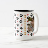 Custom Dog Name Photo Gift Tweekleurige Koffiemok (Voorkant rechts)