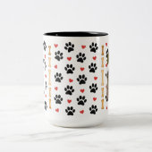 Custom Dog Name Photo Gift Tweekleurige Koffiemok (Center)