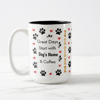 Custom Dog Name Photo Mug Gift Tweekleurige Koffiemok