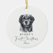 Custom Dog Name Retriever Mijn eerste kerst Keramisch Ornament (Voorkant)