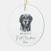 Custom Dog Name Retriever Mijn eerste kerst Keramisch Ornament (Links)