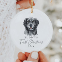 Custom Dog Name Retriever Mijn eerste kerst Keramisch Ornament