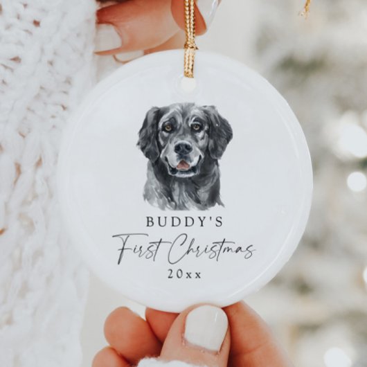 Custom Dog Name Retriever Mijn eerste kerst Keramisch Ornament