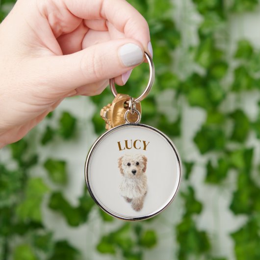 Custom Dog & Name Sleutelhanger – Gepersonaliseerd (Hand)