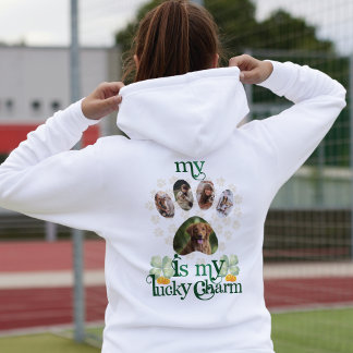 Custom Dog Paw Foto's St Patrick's Day Hoodie