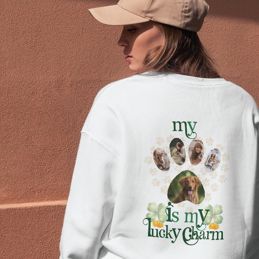 Custom Dog Paw Foto's St Patrick's Day Trui