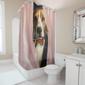 Custom Dog Pet Peekaboo Douchegordijn (In situ)