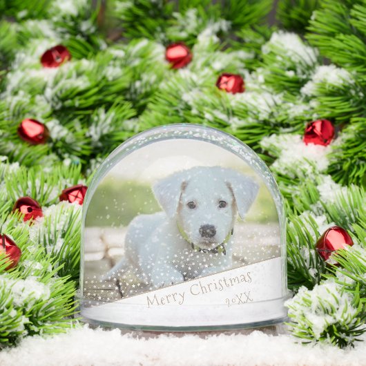 Custom Dog Pet Photo Christmas Holiday Keepsake Sneeuwbol (Kerstmis)