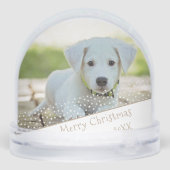 Custom Dog Pet Photo Christmas Holiday Keepsake Sneeuwbol (Achterkant)