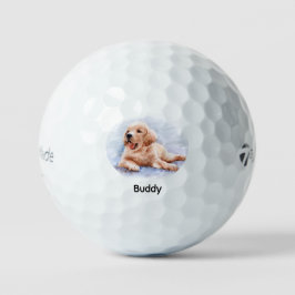 Custom Dog Pet Photo Name Golfballen