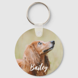 Custom Dog Photo and Name Script Sleutelhanger