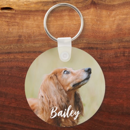 Custom Dog Photo and Name Script Sleutelhanger (Voorkant)