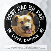 Custom Dog Photo BEST DAD BY PAR Monogram Pawprint Golfballen