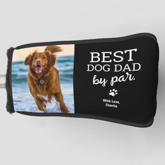 Custom Dog Photo Best Dog Dad van Par Golfheadcover (Voorkant)