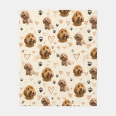 Custom Dog Photo Blanket with Hearts Fleece Deken (Voorkant)