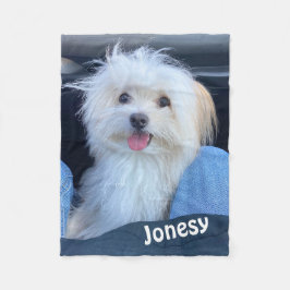 Custom Dog Photo Blanket with Pet's Name  Fleece Deken