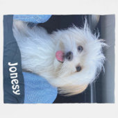 Custom Dog Photo Blanket with Pet's Name Fleece Deken (Voorkant (Horizontaal))