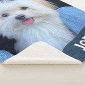 Custom Dog Photo Blanket with Pet's Name  Sherpa Deken (3/4)