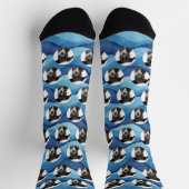 Custom Dog Photo Coastal and Moody Blues Sokken (Top)