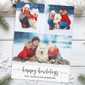Custom Dog Photo Collage Kerstmis Happy Howholiday Feestdagenkaart