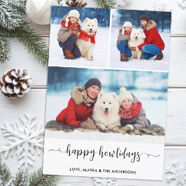 Custom Dog Photo Collage Kerstmis Happy Howholiday Feestdagenkaart