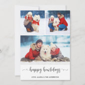 Custom Dog Photo Collage Kerstmis Happy Howholiday Feestdagenkaart (Voorkant)