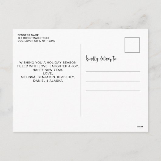 Custom Dog Photo Collage Kerstmis Happy Howholiday Feestdagenkaart (Achterkant)