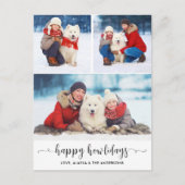 Custom Dog Photo Collage Kerstmis Happy Howholiday Feestdagenkaart (Voorkant)